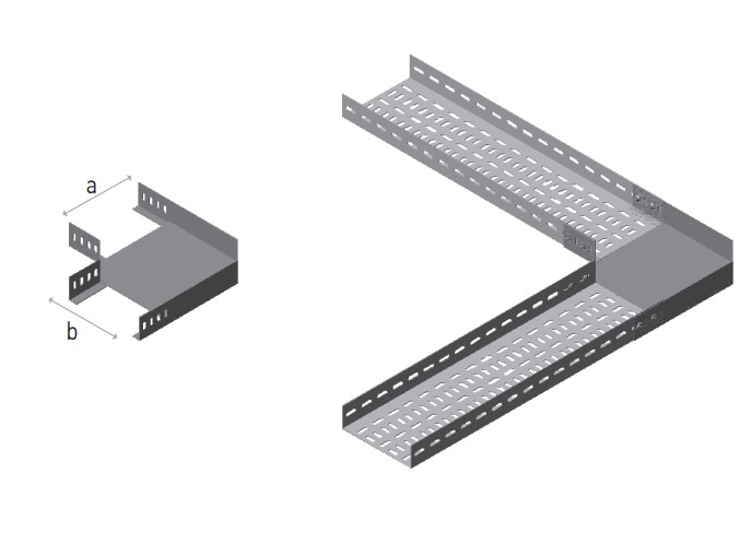 Horizontale bocht 90° 50 x 40 x 1,2 mm