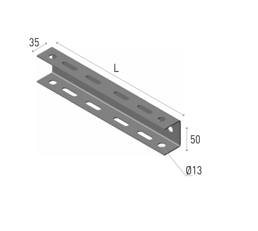 U-profiel kabelgootdrager 200 mm